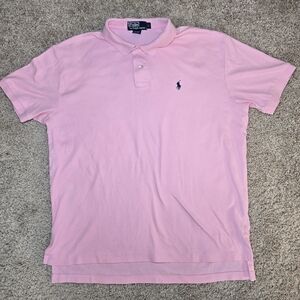 LRL Lauren Ralph Lauren Pink Polo Shirt Pony Logo Mens Size Large